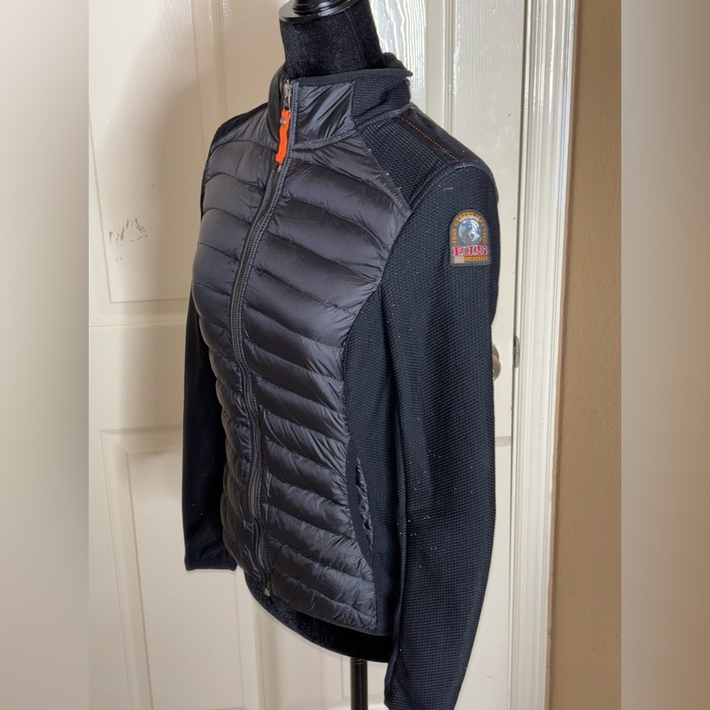 EUC Parajumpers Olivia Mixed Media Down-filled Fleece Jacket Black XS $385​​ - Picture 2 of 13